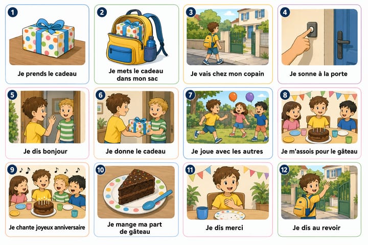 Aperçu de la séquence Invité à l'anniversaire d'un copain