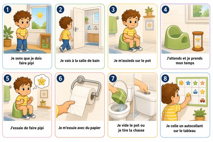 Aperçu de la séquence Le pot, étape par étape