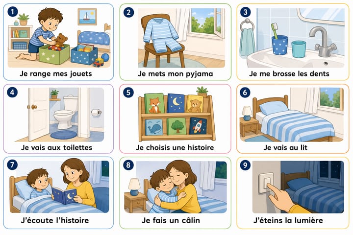 Aperçu de la séquence Ma routine du soir, jusqu'au dodo