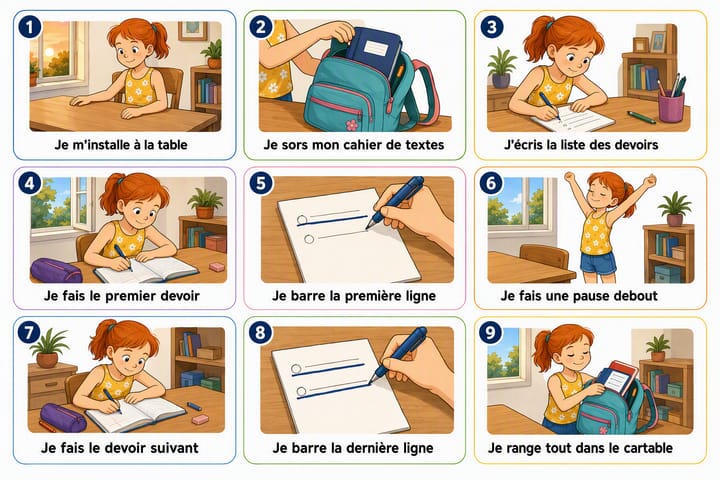 Aperçu de la séquence Les devoirs, un par un