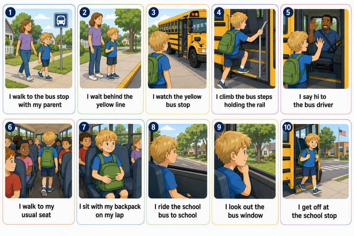 Preview: The school bus, from the stop to the door