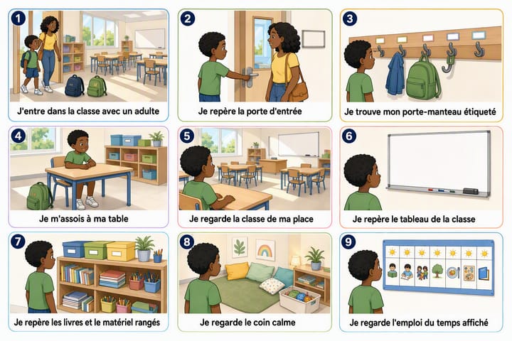 Aperçu du pictogramme Repérer sa classe et sa place avant le jour J
