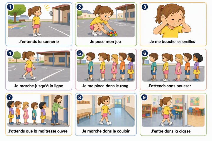 Aperçu de la séquence La sonnerie, puis le rang